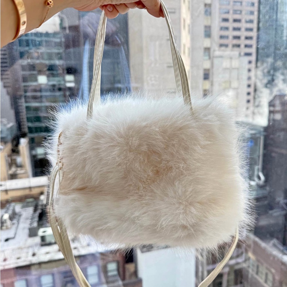 White Fur Purse